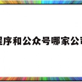 小程序和公众号哪家公司好(小程序和公众号哪个好)