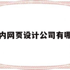国内网页设计公司有哪些(网站页面设计公司)