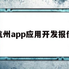 杭州app应用开发报价(杭州app应用开发报价多少)