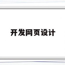 开发网页设计(开发网页设计方案)