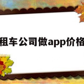 租车公司做app价格(租车公司做app价格高吗)