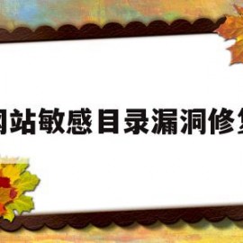 包含网站敏感目录漏洞修复的词条