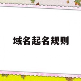 域名起名规则(域名起名规则最新)