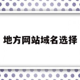 地方网站域名选择(网站域名选择应该注意什么问题)