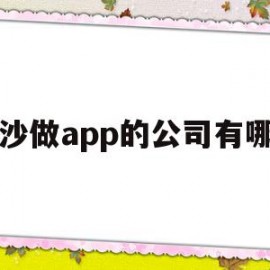 长沙做app的公司有哪些(长沙app软件开发)