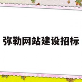 弥勒网站建设招标(弥勒网站建设招标信息)