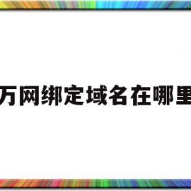 万网绑定域名在哪里(万网绑定域名在哪里查看)