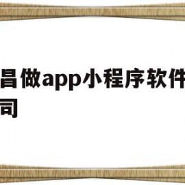 南昌做app小程序软件的公司(南昌做app小程序软件的公司排名)