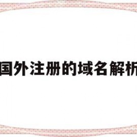 国外注册的域名解析(国外域名注册哪个便宜)