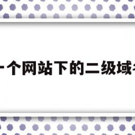 一个网站下的二级域名(二级域名可以单独建站吗)