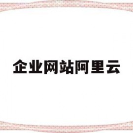 企业网站阿里云(阿里云企业登录入口)