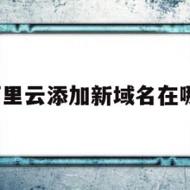 阿里云添加新域名在哪?(阿里云添加新域名在哪设置)