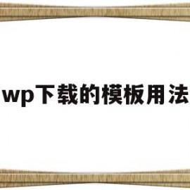 wp下载的模板用法(wp下载的模板用法是什么)