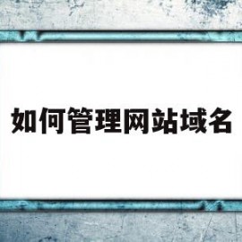 如何管理网站域名(如何修改自己网站的域名)