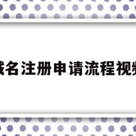 域名注册申请流程视频的简单介绍