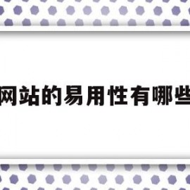 网站的易用性有哪些(网站的易用性有哪些内容)