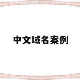 中文域名案例(中文域名的作用和价值)