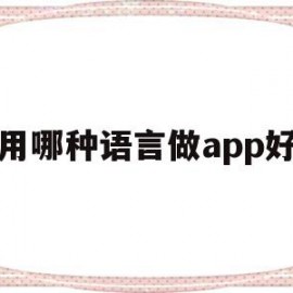 用哪种语言做app好(应该用什么语言)