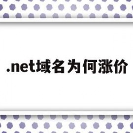 .net域名为何涨价(net域名为什么不值钱)