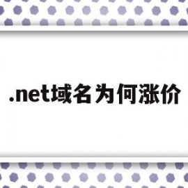 .net域名为何涨价(net域名为什么不值钱)