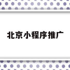 北京小程序推广(小程序推广有效果吗)