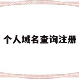 个人域名查询注册(个人域名查询注册商标)
