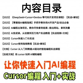 AI编程Cursor软件0基础新手入门ai代码编写agent开发教程视频