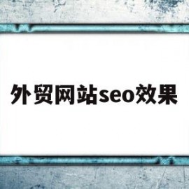 外贸网站seo效果(外贸网站排名优化公司)