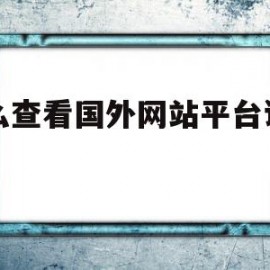 怎么查看国外网站平台访问量(如何看国外网站顺畅)