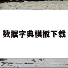 数据字典模板下载(数据字典模板下载手机版)