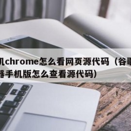 手机chrome怎么看网页源代码（谷歌浏览器手机版怎么查看源代码）