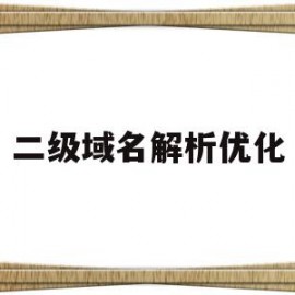 二级域名解析优化(二级域名解析是什么意思)