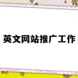 英文网站推广工作(英文网站推广工作方案)