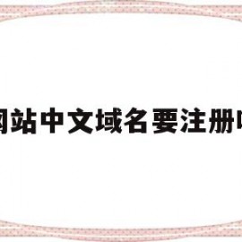 网站中文域名要注册吗(网站中文域名要注册吗知乎)