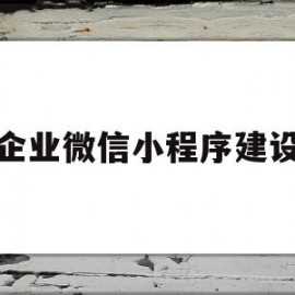 企业微信小程序建设(企业微信小程序怎么制作自己的程序)