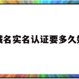 域名实名认证要多久好(域名实名认证审核要多久)