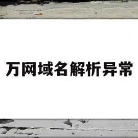 万网域名解析异常(网络域名解析异常)