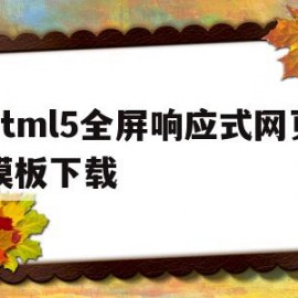html5全屏响应式网页模板下载的简单介绍