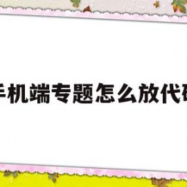 手机端专题怎么放代码(手机端专题怎么放代码进去)