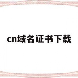 cn域名证书下载(域名的注册证书可以下载打印吗)