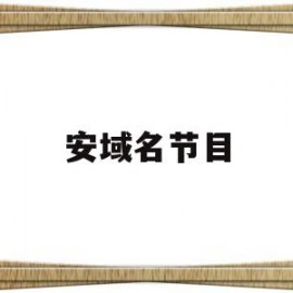 安域名节目(域名安装)