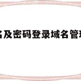 域名及密码登录域名管理网站(域名及密码登录域名管理网站是什么)