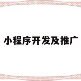 小程序开发及推广(小程序开发推广广告语)