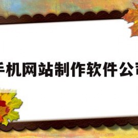 手机网站制作软件公司(手机制作网站的软件有哪些)