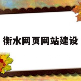 衡水网页网站建设(衡水网络运营处理中心)