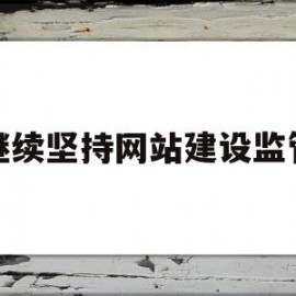 继续坚持网站建设监管(继续坚持网站建设监管工作)