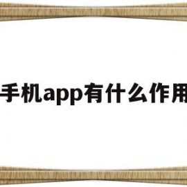 手机app有什么作用(手机app是什么功能是什么意思)