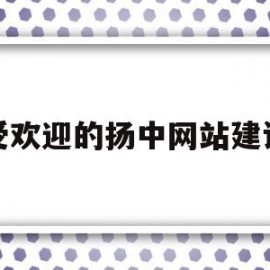 受欢迎的扬中网站建设(扬中官方网)