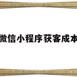 微信小程序获客成本(小程序的获客成本多少钱)