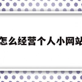 怎么经营个人小网站(小网站如何盈利)